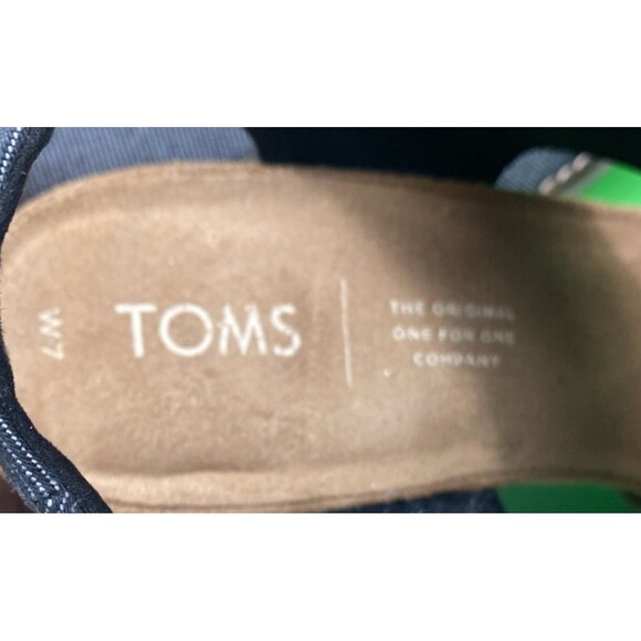 Toms Sandals Womens Sz 7 Blue Majorca Open Toe Cut Out Strap Heels Zipper - Picture 11 of 11